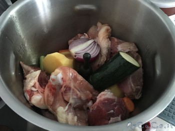 Pollo, manzo e verdure