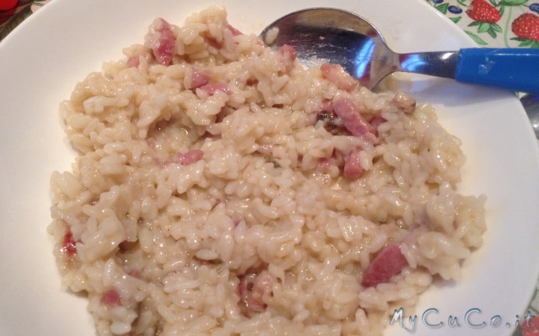 Risotto pancetta e funghi