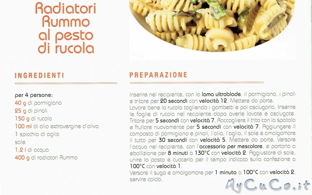 Ricettario a corredo con la pasta Rummo