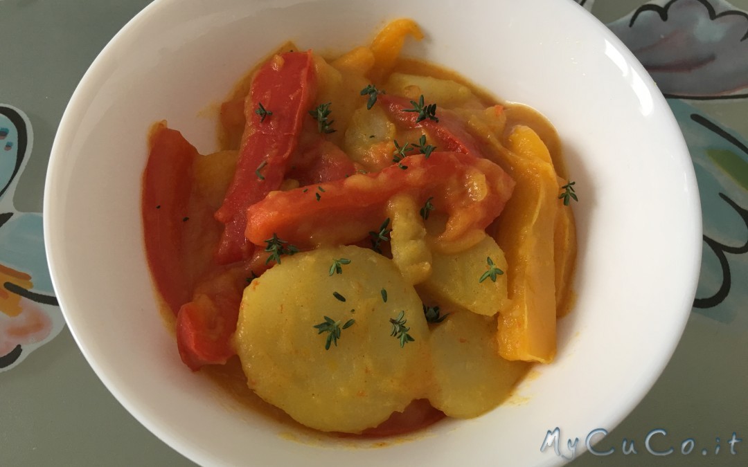 Patate e peperoni con curry e timo fresco