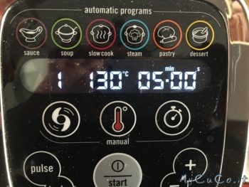Vel 1, 130° per 5 minuti