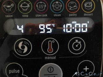 Vel 4, 95°, 10 minuti