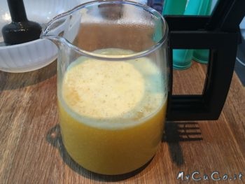 Base sorbetto alla pesca da raffreddare