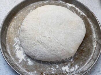Ho coperto la ciotola con un canovaccio e ho fatto lievitare per 45 minuti lontano da correnti d'aria. Va bene anche in forno spento e non preriscaldato.